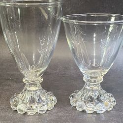 (8) Assorted Vintage Anchor Hocking Clear Glass  Boopie/Hobnail Berwick Bubble Glasses.  (3) Tall Candlewick BOOPIE GLASSES Juice Cordial/Cocktail Gla