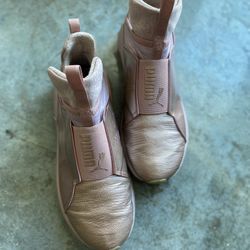 Womens Rose Gold Puma High Tops - Size 8