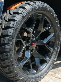 22” Chevy Silverado GMC Sierra Replica Wheels & Tires Off-Road Tahoe Yukon Escalade Suburban Rines Y