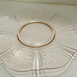MACBETH VINTAGE PINK DEPRESSION GLASS AMERICAN SWEETHEART 12" SERVING PLATTER