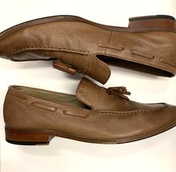 Aldo Mens All Leather Brown Loafers Size 9 