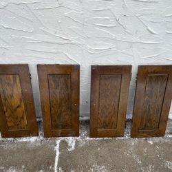  Vintage antique oak bookcase cabinet doors mission arts and crafts