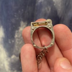 925 Sterling Silver And Gold Ring Keychain