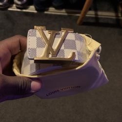 White Louis Vuitton Belt