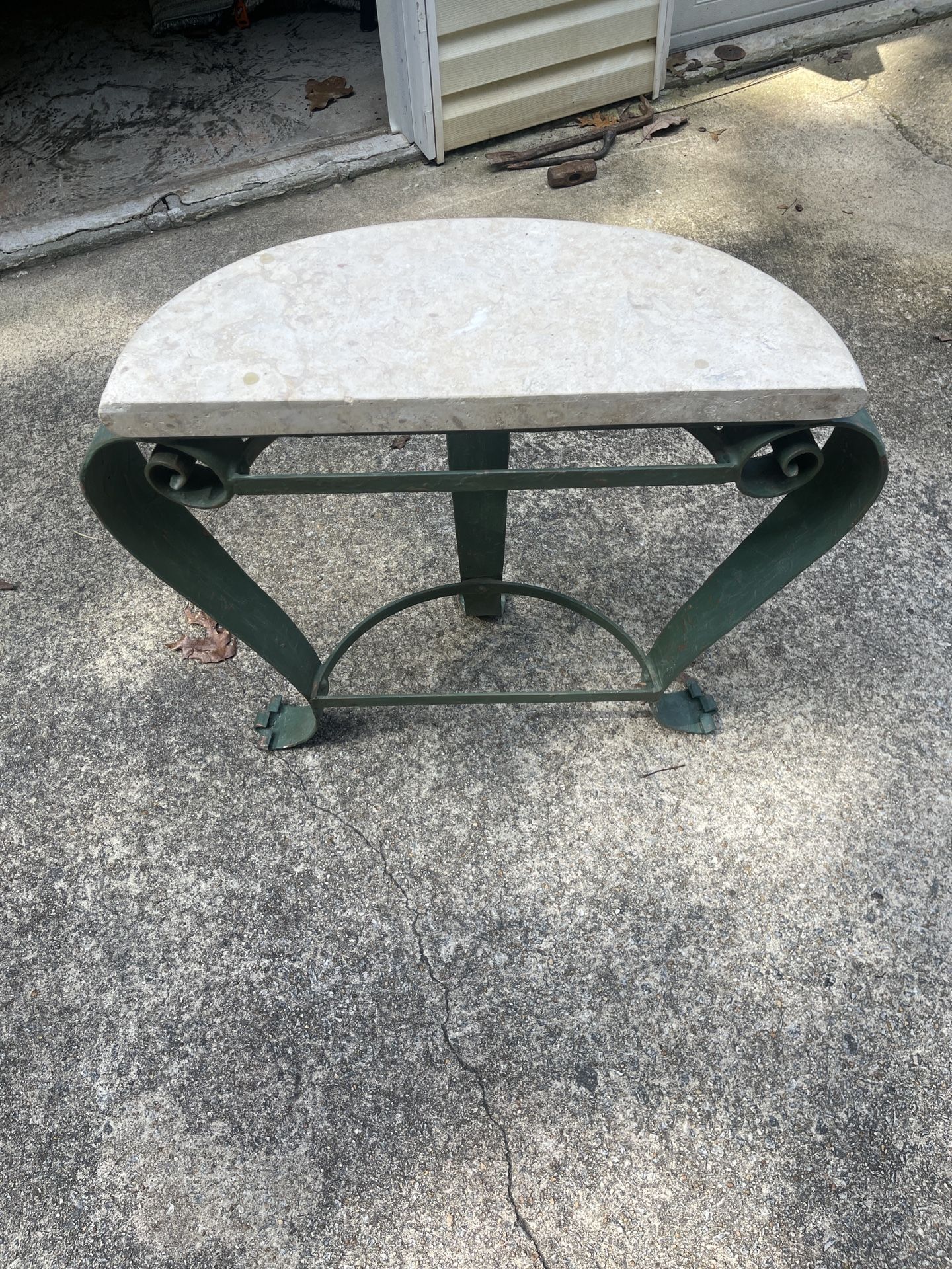 Marble Table With Metal Base
