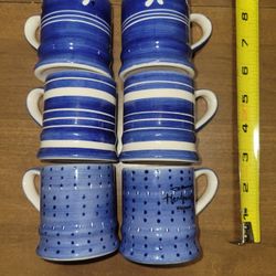 Whittard Of Chelsea Set Of 6 Tea Clipper Espresso Cups - Blue And White