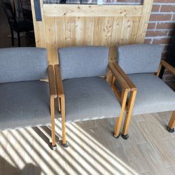 3 Wood Chairs With Wheels 