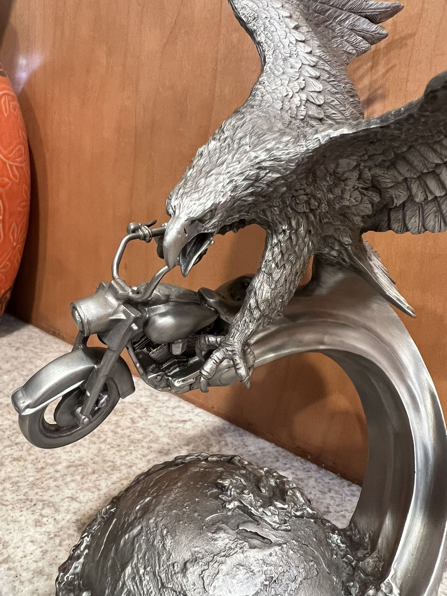 Harley-Davidson Fatboy Franklin Mint Pewter Statue “Thunder