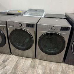 LG thinQ washer and dryer set electric with warranty