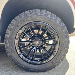 Fuel Rebel Matte Black 20" Wheels 33" Venom XT Tires Package Deal, WE FINANCE