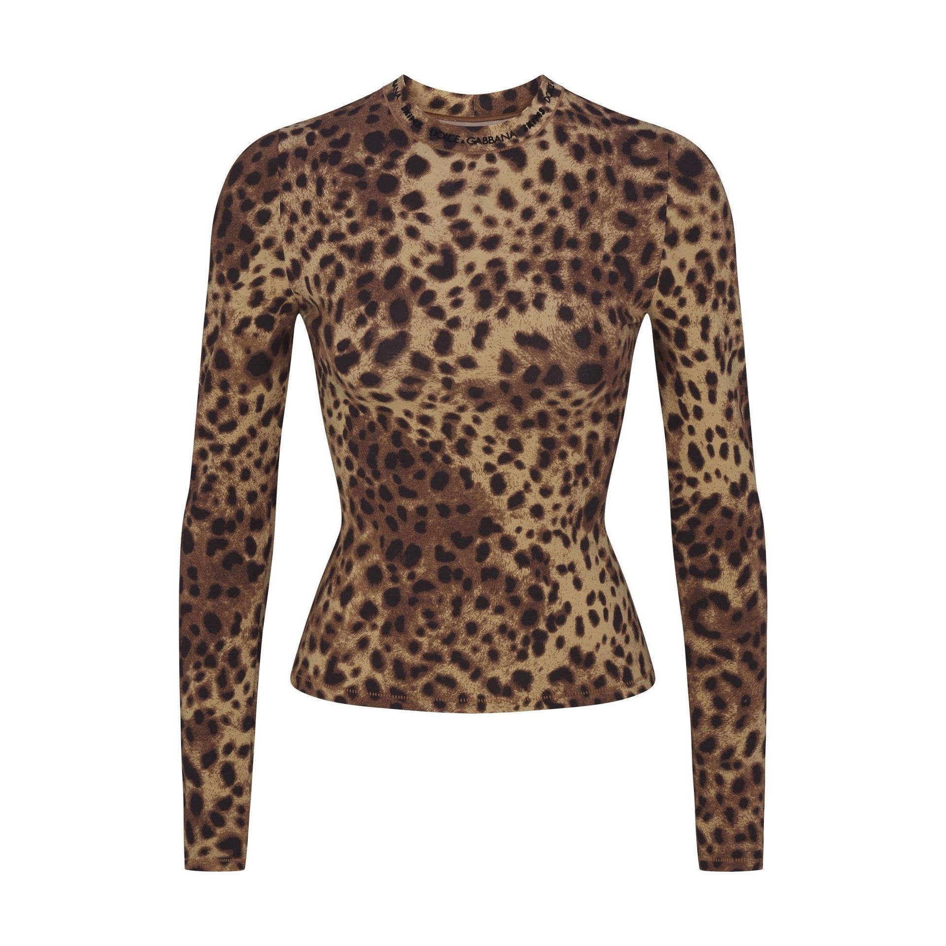 Skims Dolce & Gabbana Leopard Long Sleeve T-Shirt Jersey