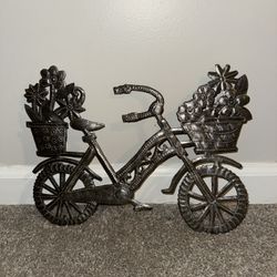 Metal Silver Bicycle Decor