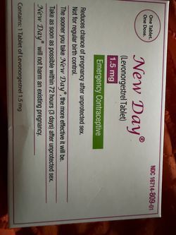 Emergency contraceptive pill New day