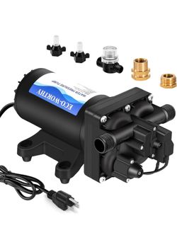 Brand New ECO-WORTHY RV 110V AC Fresh Water Pump 12V DC 5.5GPM 70PSI 12 Volt Diaphragm Self-Priming Pump w/ Pressure Switch High Pressure Booster Pump