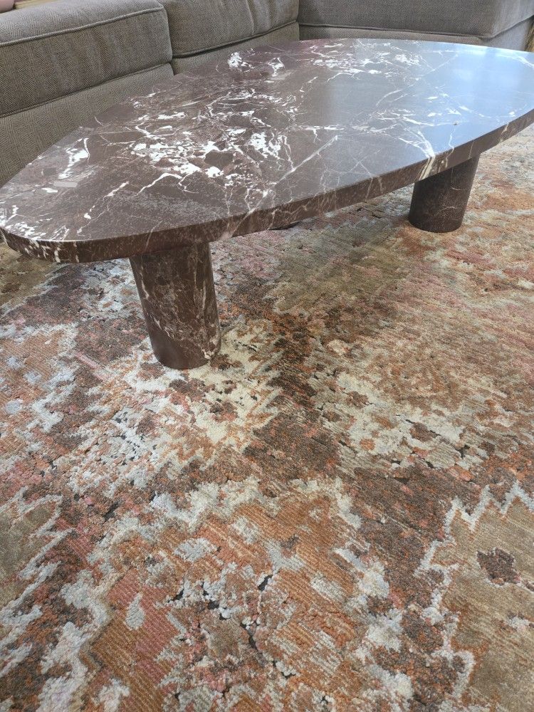 Brand NEW 48" TOV Libby Red Levanto Marble Indoor/Outdoor Coffee Table
