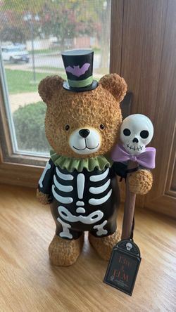 New Halloween Skeleton Bear Figurine decoration