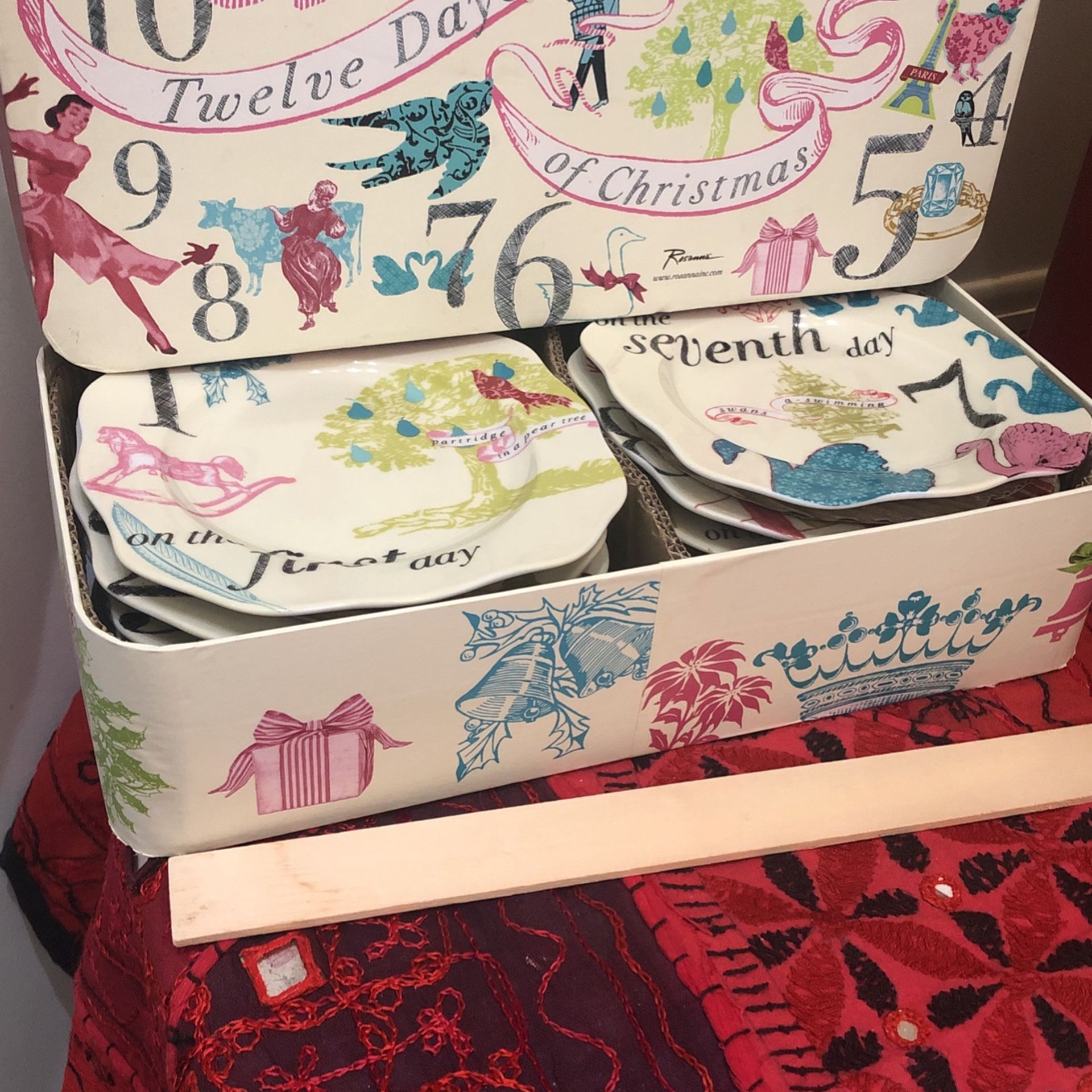 12 days of Christmas appetizer plates by Rosanna