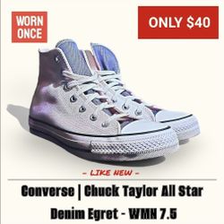 Converse | Chuck Taylor All Star | Denim Egret | High Top - Women's Size 7.5
