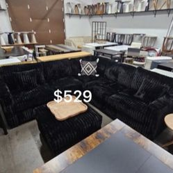 Gorgeous 3-Pc Sectional Sofas With Ottoman 