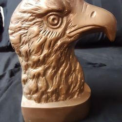 Large Brass Eagle Head Bookend Heavy Brass 3lbs 8.4oz