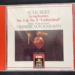 Schubert Symphonies No. 5 & No. 8 Unfinished Berlin Philharmonic CD 1987 Angel