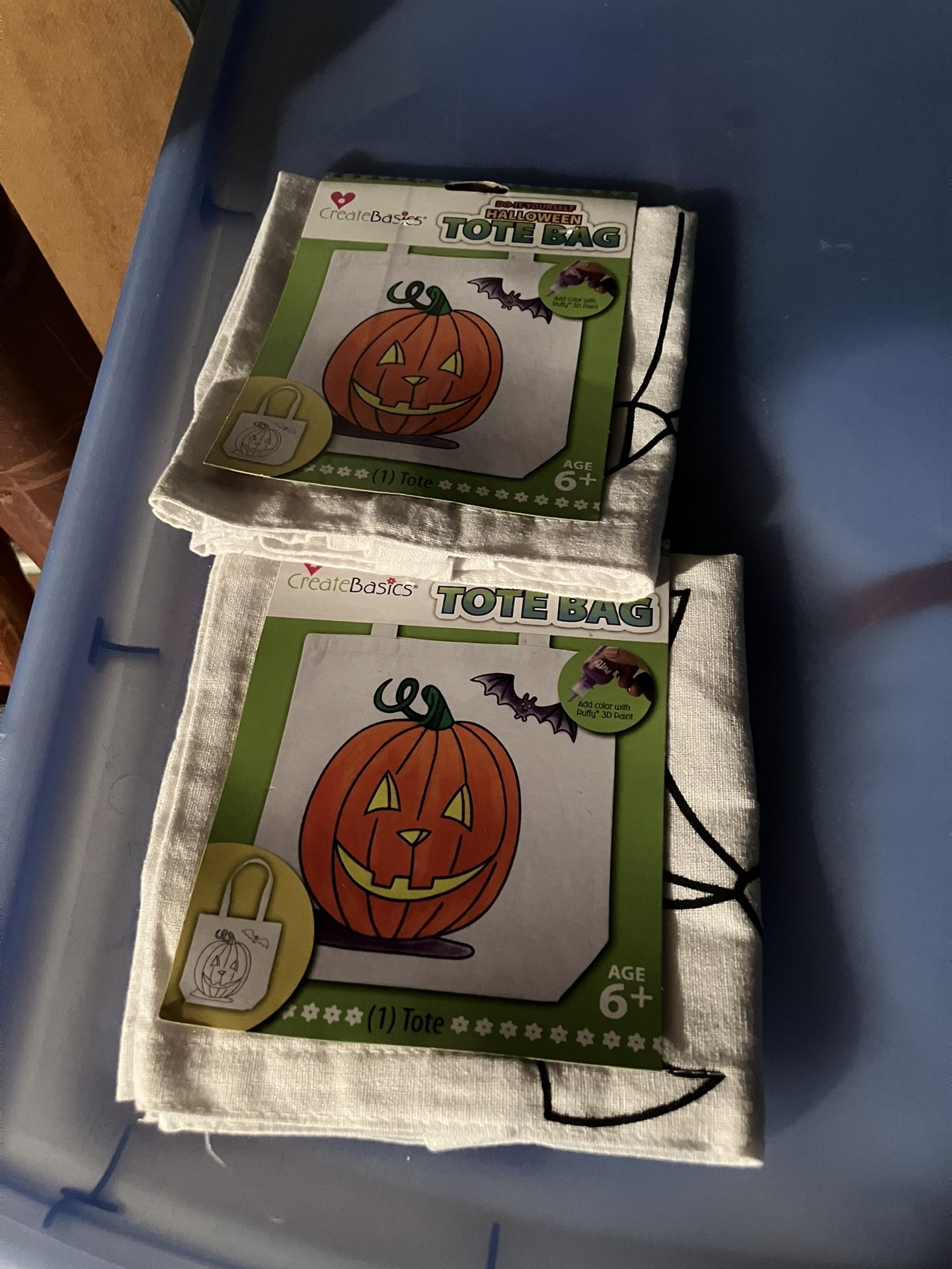 Two Do It Yourself Halloween Tote Bags New 