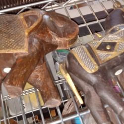 Ser Of Two Solid Wood Decrotive Elephant And Horse Deal
