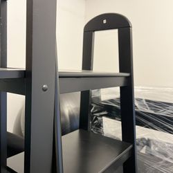 Pottery Barn Black Wood Ladder Bookcase Set