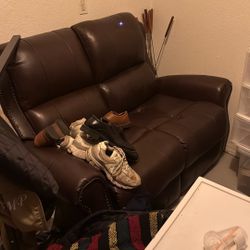 Leather Loveseat Reclining Couch