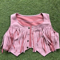 Pink Fringe Vest 