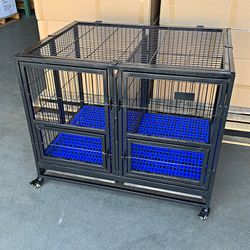 (New) $190 Folding Double-Door Heavy Duty Dog Cage Kennel 41x31x34 inches
