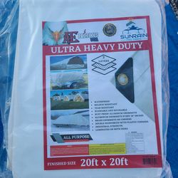 20ft × 20ft Ultra Heavy Duty White Tarp