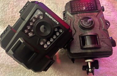 WOSPORTS Night Vision Trail Cameras Lot of 2 Hunting Wildlife Game Surveillance