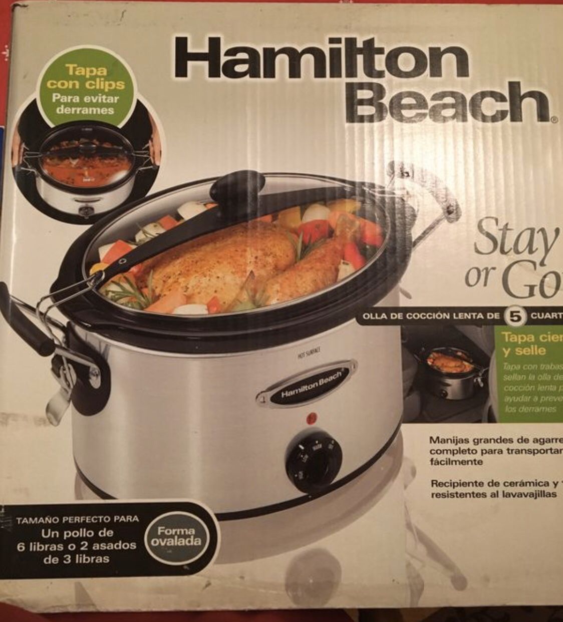 NEW - Hamilton beach slow cooker - 5 quarts - regular $40