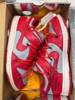 Nike dunk low off white university red size 11