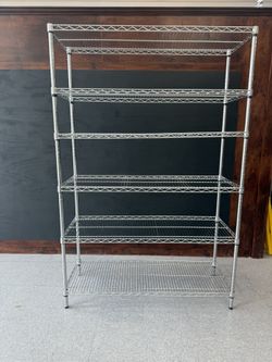 Style Selections 6 -Tier Heavy Duty Chrome Metal Utility shelving unit with Wire Shelves ( 47.7-in W x 18-in D x 72-in H )