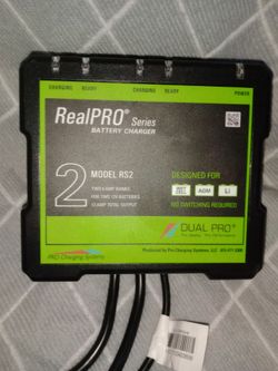 Dual Pro RealPRO series RS2 battery charger. Waterproof/two bank onboard charger