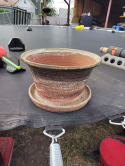 Colorful plant pot with drainage