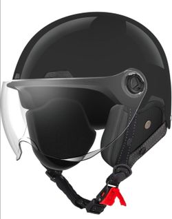 Brand New Motorcycle Half Shell Helmet – Black – Size Large (L)