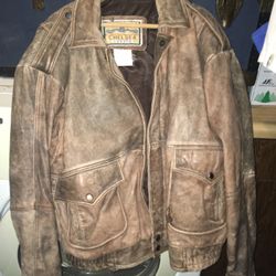Leather Jacket Bomber Heavy Leather Coat