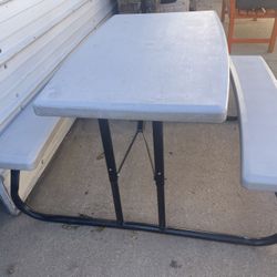 4 Ft Lifetime Picnic Table Bench, folds Flat 🚚 extra Mesa de picnic de 120 cm con bancos, plegable