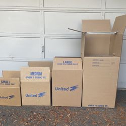 Tons of very gently used, U-haul and United Van Lines moving boxes and packing paper