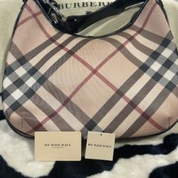 Burberry Nova Check PVC Hobo Bag 