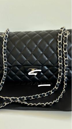Black Quilted Flap Shoulder Bag with Chain Strap
