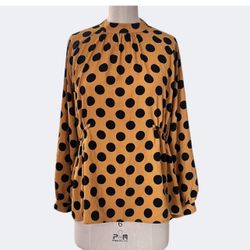 ZARA Polka Dot Blouse Womens Medium 