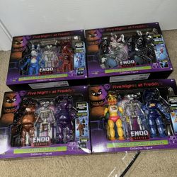 Five Nights at Freddy’s Endo Series LOT of 4 Toy Freddy Bonnie Chica Mangle