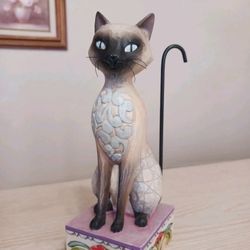 Jim Shore Enesco "Genghis" Siamese Cat Figurine Heartwood Creek #(contact info removed)