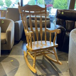 Blonde Solid Wood Rocking Chair