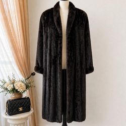 Authentic SAGA Mink Real Fur Coat – Luxury Full Length, Heavy & Elegant