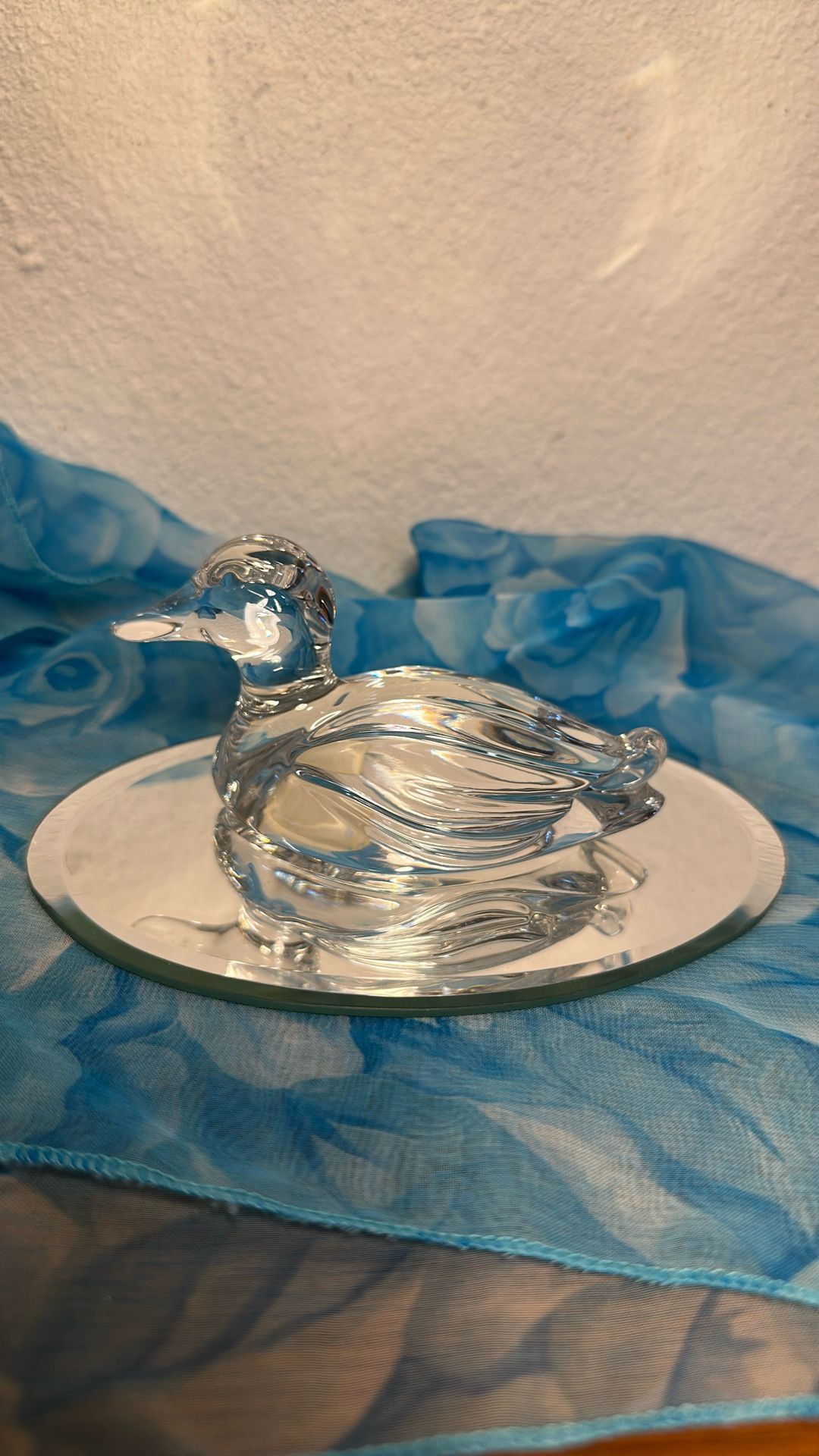 Princess House Vintage 24 Percent Lead Crystal Duck Paperweight  
